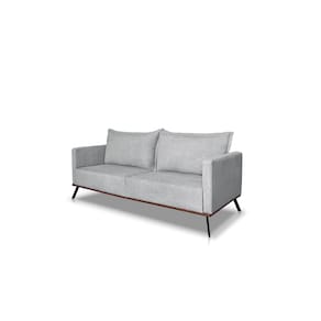 Sofá 2 Lugares Decorativo Atlas 1,60cm Pés Retro Linho Boucle 3302 - Montanaris Decor