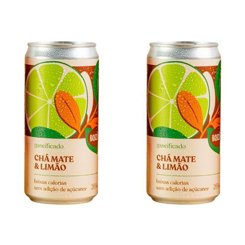 Kit 2X: Chá Mate Com Limão Gaseificado Brazô 269Ml