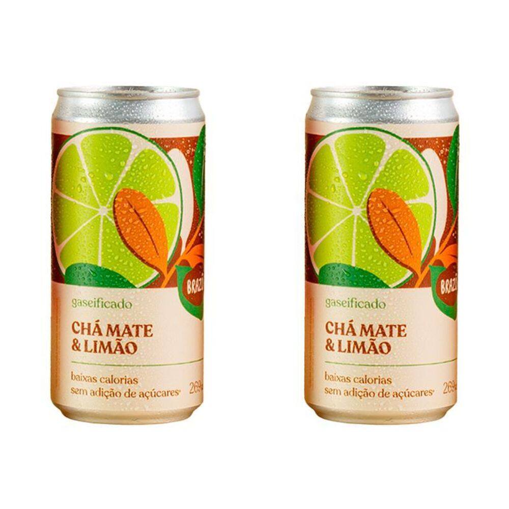 Kit 2X: Chá Mate Com Limão Gaseificado Brazô 269Ml