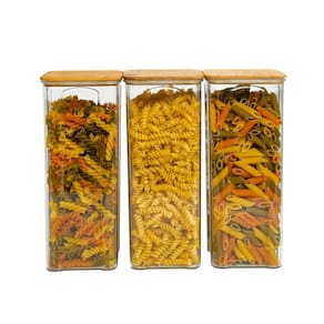 Kit 3 potes de acrílico 2L com tampa herméticos quadrados - Tüd