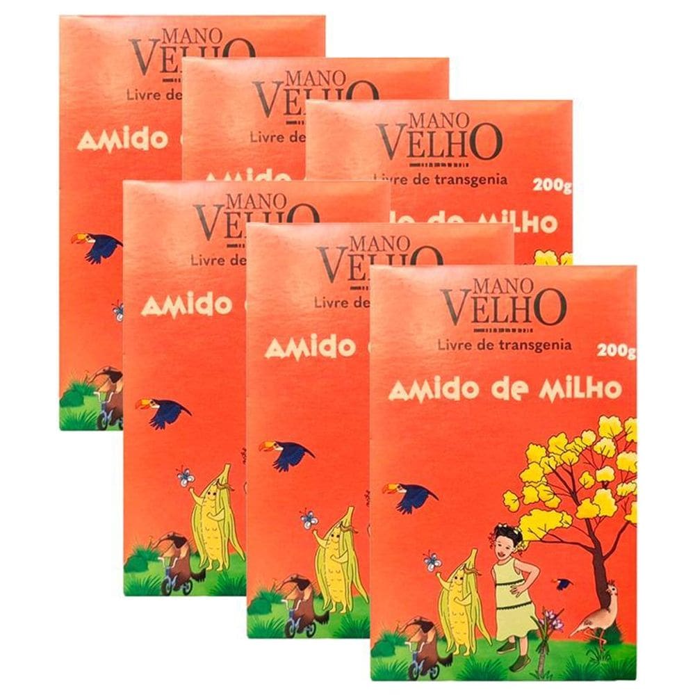 Kit 6X: Amido De Milho Não Transgênico Mano Velho 200G