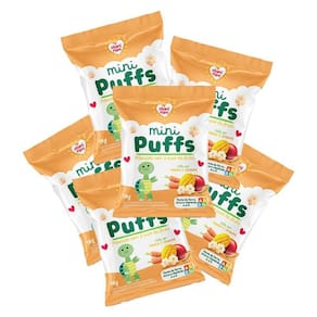 Kit 6X: Snack Infantil Mini Puffs Manga E Cenoura Nhami Mami