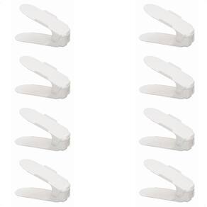Kit 8 Organizadores De Sapato Reforçado Com Regulagem Branco