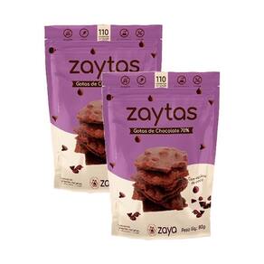 Kit 2X: Biscoito Zaytas Gotas Chocolate Sem Glúten Zaya 80G