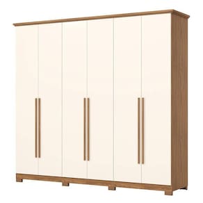 Guarda Roupa Casal Leblon 6 Portas Off White Nature - Henn