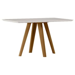 Mesa De Jantar 135x90 Cm Mariah Com Vidro Ype Off White - New Ceval