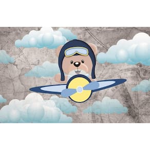 Fundo Fotográfico Em Tecido Urso Aviador 2,60X1,50