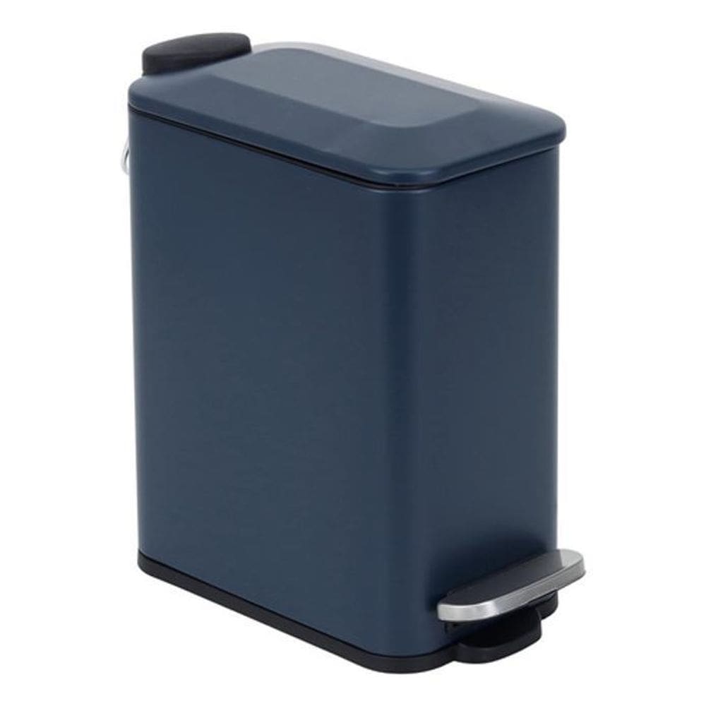 Lixeira Para Banheiro Metal Com Pedal 5L Azul - Aemaxx