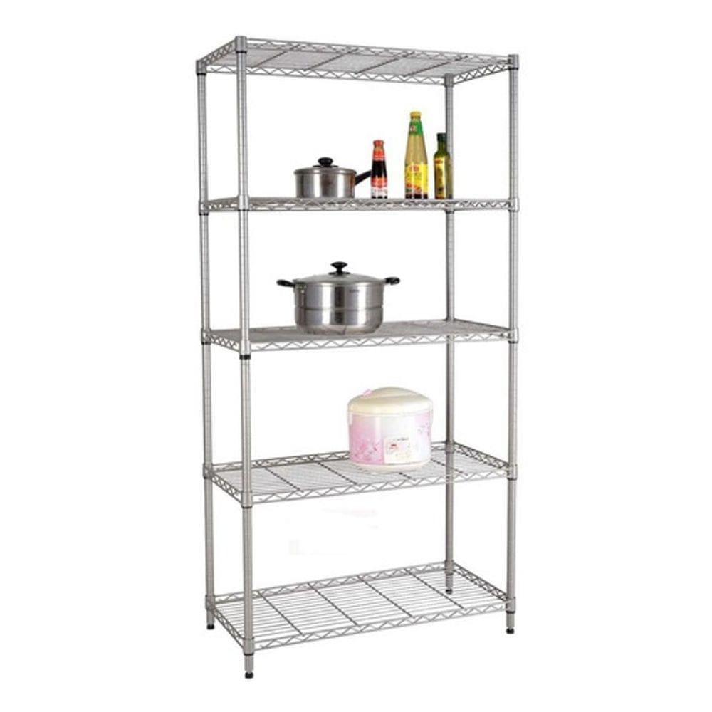 Estante De Aço Cromado 5 Prateleiras Rack Aramado + 5 Forros