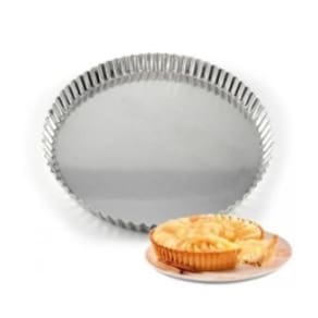 Forma Torta Crespa Fundo Fixo Ondulada 11cm Em Alumínio