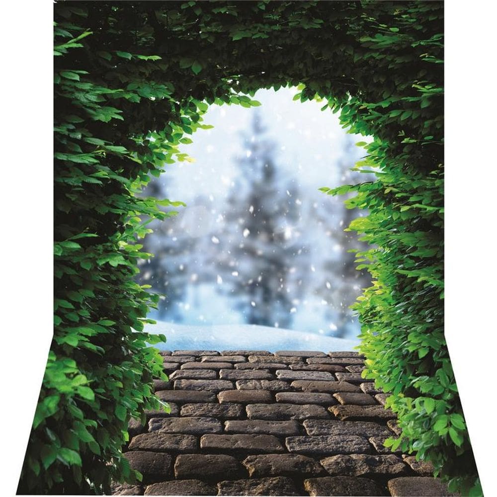 Fundo Fotográfico Em Tecido Newborn Portal Folhagem 1,50X2,50
