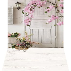Fundo Fotográfico Em Tecido Newborn Portal Flores 1,50X2,20