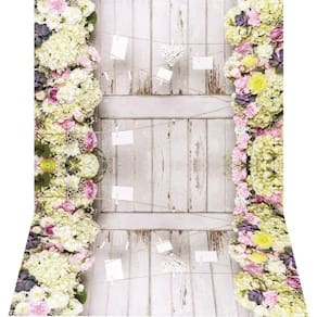 Fundo Fotográfico Em Tecido Newborn Madeira Floral 1,50X2,50