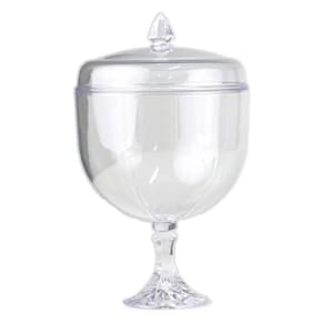 Taça Para Pavê Sobremesa Acrílico 1250ml Com Tampa Bluestar Safira