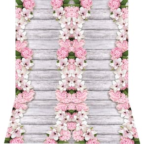 Fundo Fotográfico Newborn Em Tecido Floral Rosa 1,50X2,50