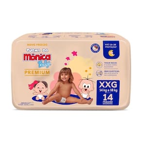 Fralda Turma Da Mônica Premium Tamanho Xxg 14 Unidades Turma