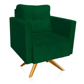 Poltrona Giratória Livia Suede Base de Madeira MA30 - D`Rossi