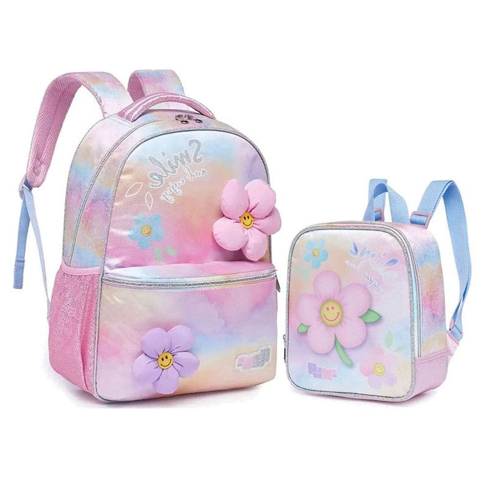Kit Mochila e Lancheira Escolar Infantil Pack Me Daisy Rosa - Pacific