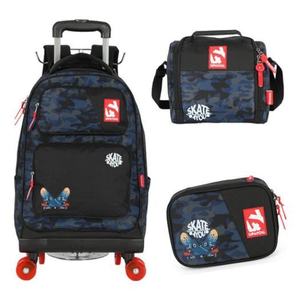 Kit Mochila Carrinho 360º Haste Dupla Up4You Skate