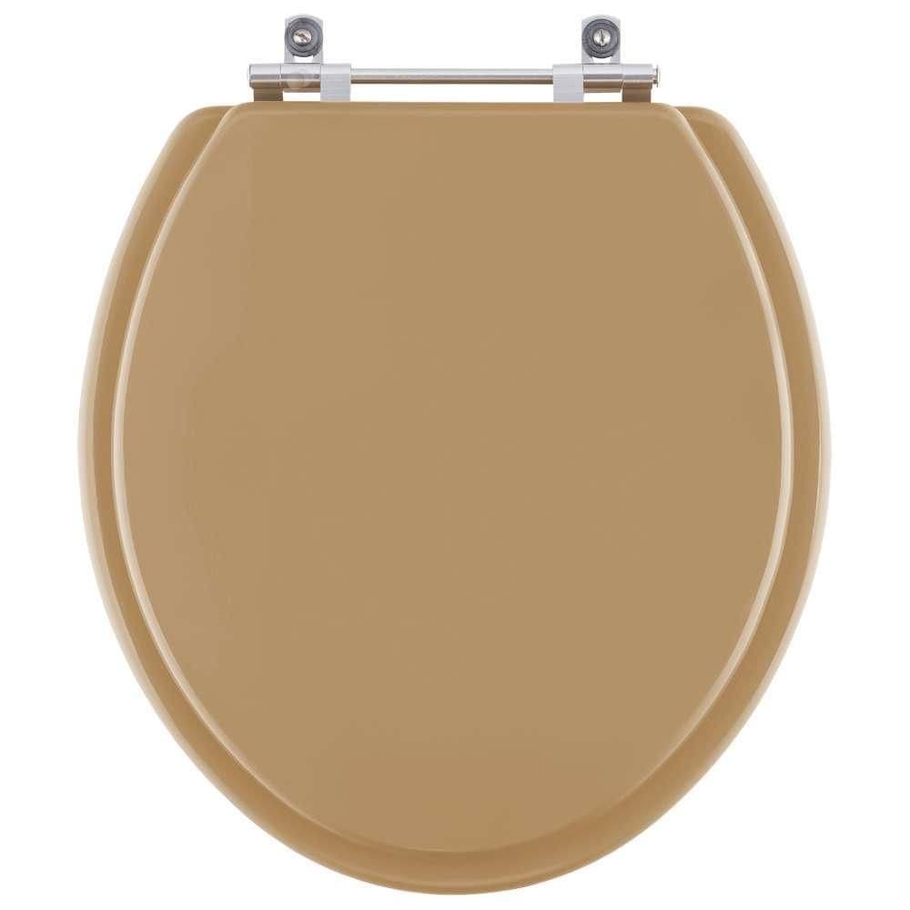 Assento Sanitario Poliéster Convencional Oval Bege Castor para vaso Deca