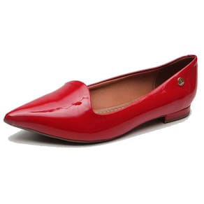 Sapatilha Vizzano Bico Fino Verniz Feminina - Vermelho