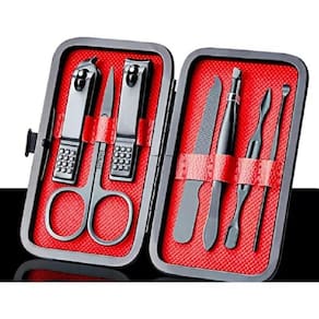 Estojo Manicure Cortador De Unha Aço Inoxidável 07 Peças
