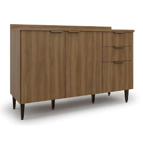 Balcão de Cozinha Paris 2 Portas 3 Gavetas Nogal Batrol