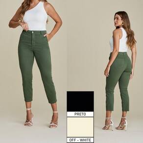 Calça sarja moletm modeladora cropped Cris Jeans