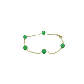 Pulseira Elo Cadeado Ouro 18k Com Cristal Verde