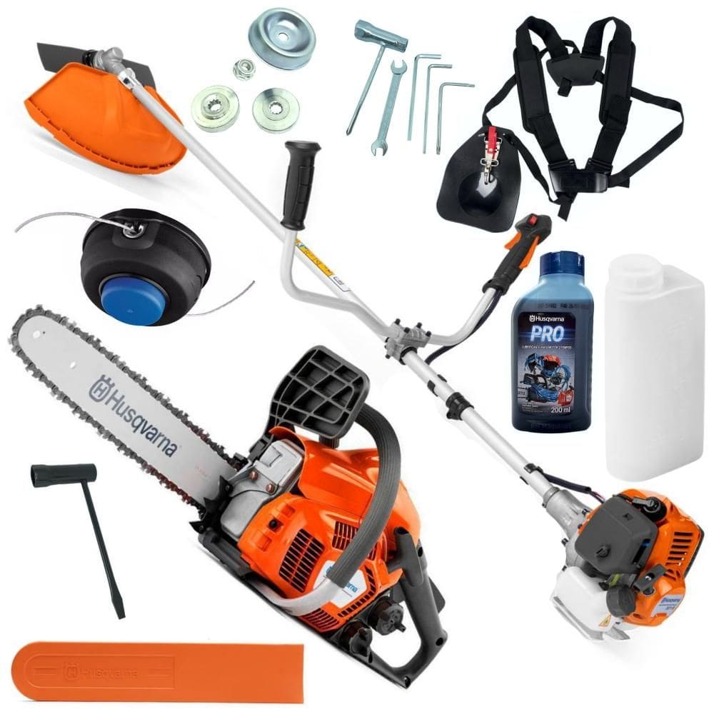 Roçadeira Husqvarna 321R 25,4cc e Motosserra 125 40cc Sabre 28 Dentes