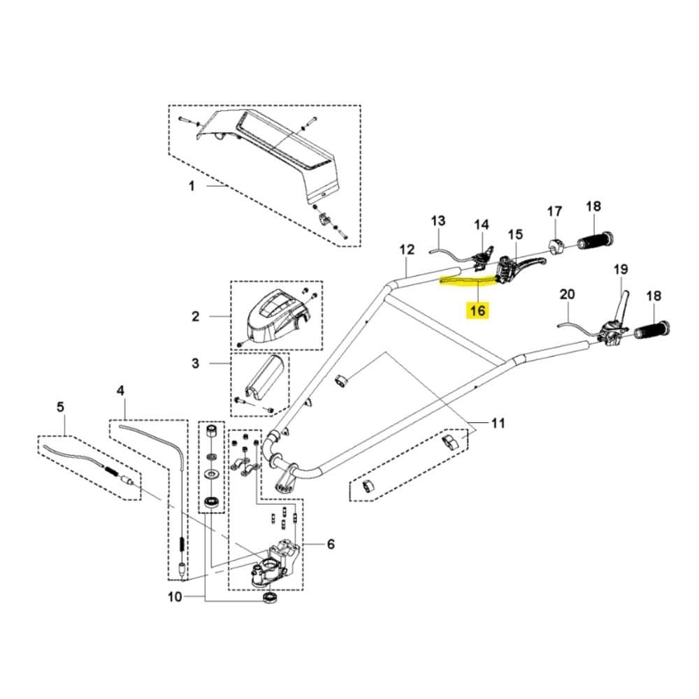 Cabo Alavanca Direita Motocultivador Husqvarna Tr262