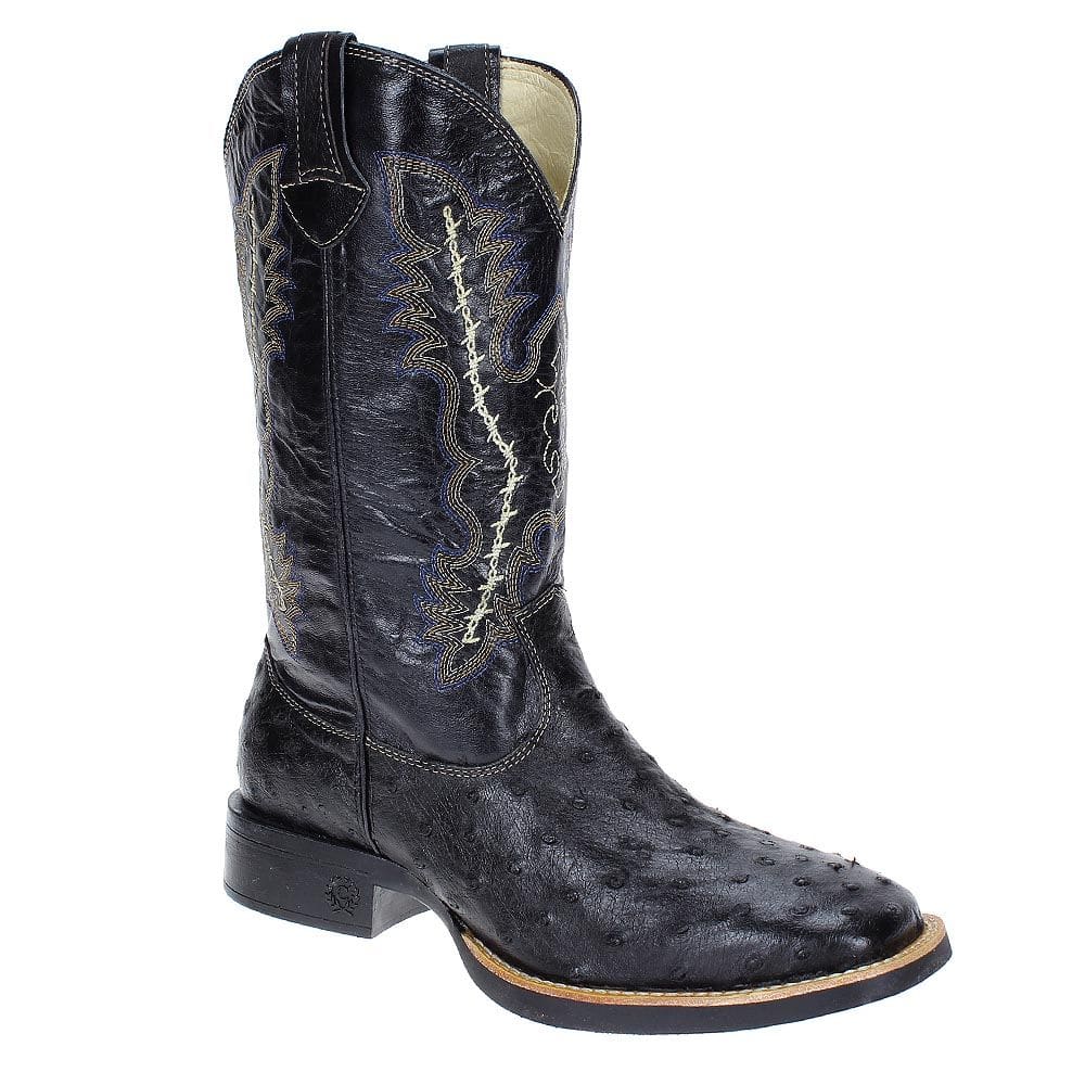 Bota Masculina Preta Exótica Avestruz Classic 17802