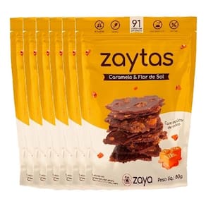 Kit 6X: Biscoito Zaytas Caramelo Sem Glúten Zaya 80G
