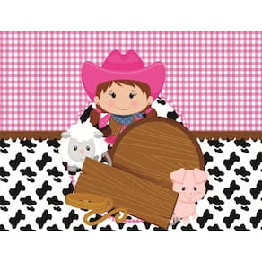 Fundo Fotográfico Em Tecido Cowboy Rosa 2,60X1,50