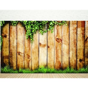 Painel Fotográfico Madeira Folhas 2,80X1,50M - Tecido Malha