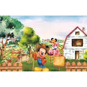 Fundo Fotográfico Em Tecido Fazenda Mickey 2,60X1,50