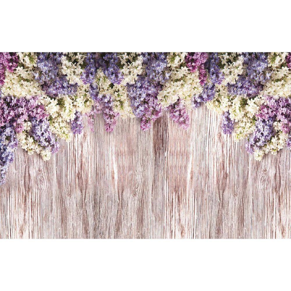Fundo Fotográfico Em Tecido Floral Na Madeira 2,20X1,50