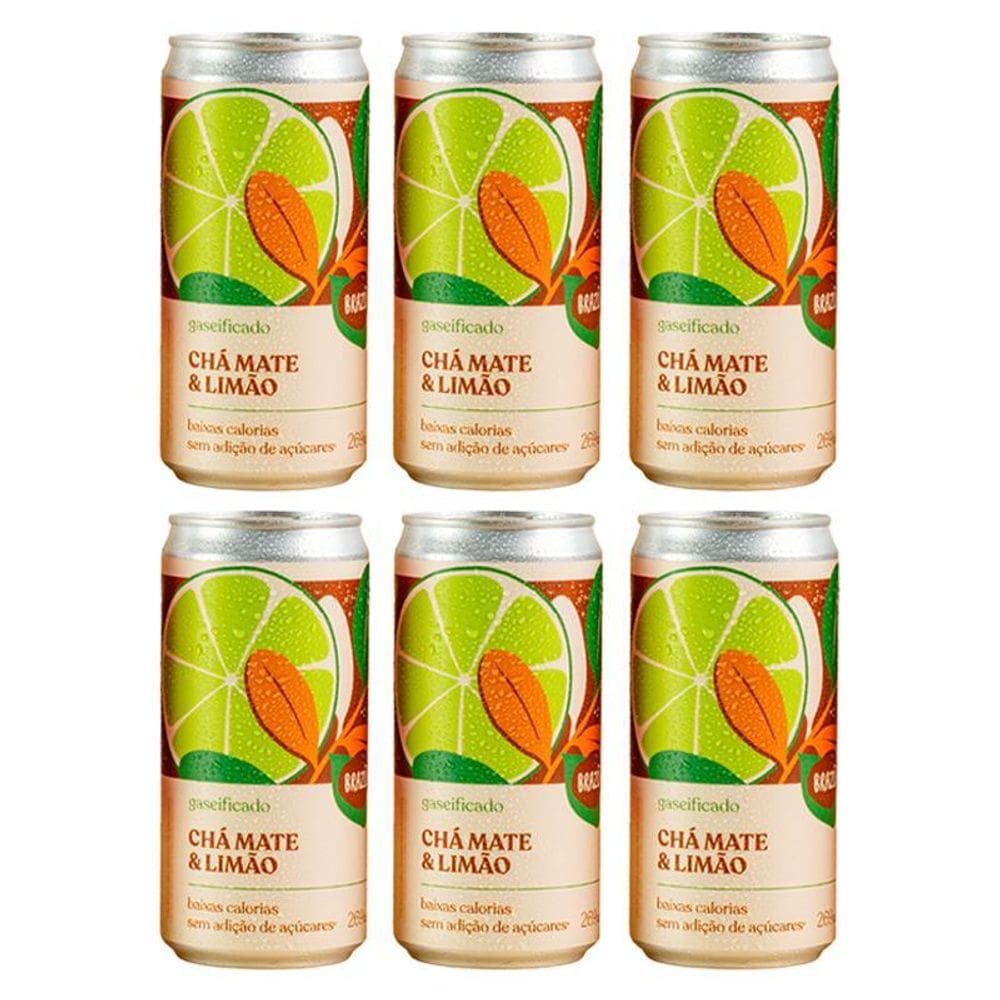 Kit 6X: Chá Mate Com Limão Gaseificado Brazô 269Ml