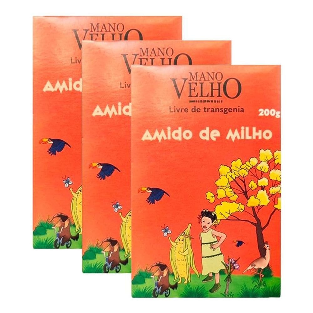 Kit 3X: Amido De Milho Não Transgênico Mano Velho 200G