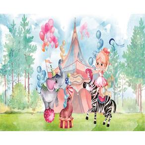 Fundo Fotográfico Em Tecido Circo Rosa 2,60X1,50.