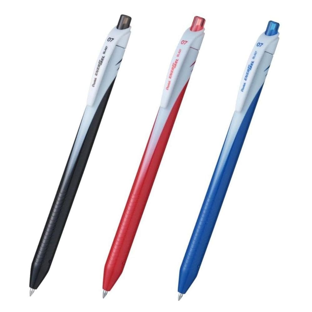 Caneta Gel Energel Wave Pentel 0.7 Mm Retratil Kit 3 Cores