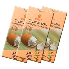 Kit 3X: Cupulate 60% Com Cupuaçu Cristalizado Onveg 80G
