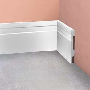 Rodapé Poliestireno 15Cm Frisado Branco 1M Rm Decor