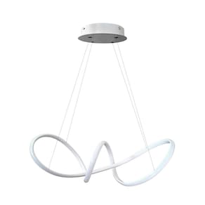 Lustre Pendente 3 Em 1 Curvas Infinito Led Luxuoso Premium