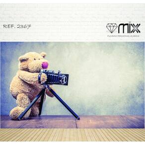 Fundo Fotográfico Em Tecido Urso Fotógrafo 2,20X1,50