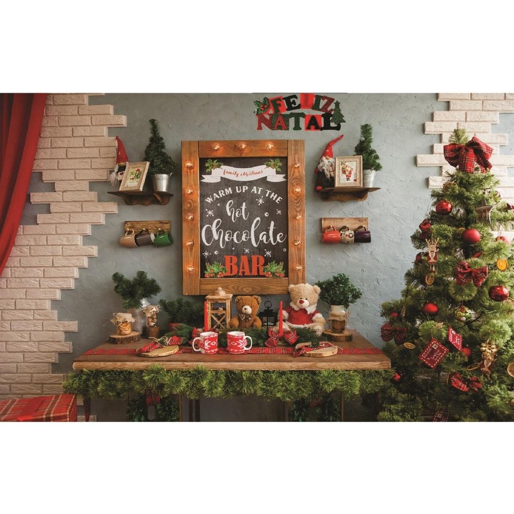 Fundo Fotográfico Em Tecido Natal 2,80X1,50