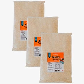 Kit 3X: Farelo De Aveia Sem Glúten Leve Croc 1Kg