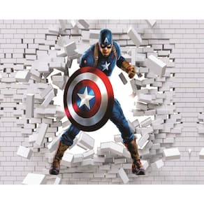 Fundo Fotográfico Em Tecido Capitão America 2,60X1,50.