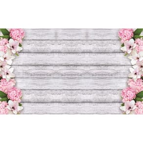 Fundo Fotográfico Em Tecido Madeira Floral Rosa 2,20X1,50