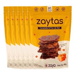 Kit 6X: Biscoito Zaytas Caramelo Sem Glúten Zaya 80G